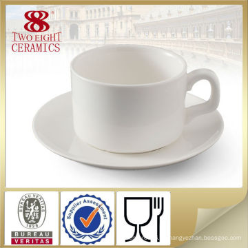 Chaozhou fábrica de porcelana cerámica beber vaso de café taza con platillo